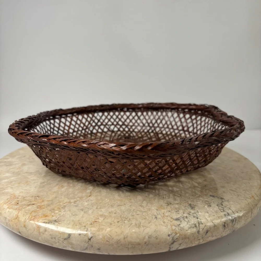 Vintage Woven Bamboo Basket 9